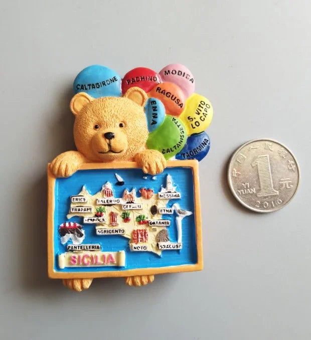 New Zealand French Brussels Italy Sicily Italy Australia Sydney Germany United States Hungary British Tourism Fridge Magnets - Grand Goldman