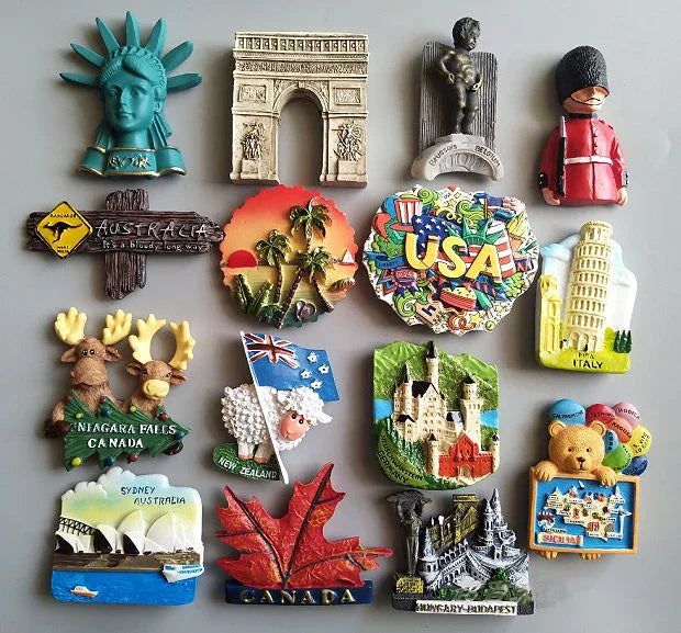 New Zealand French Brussels Italy Sicily Italy Australia Sydney Germany United States Hungary British Tourism Fridge Magnets - Grand Goldman