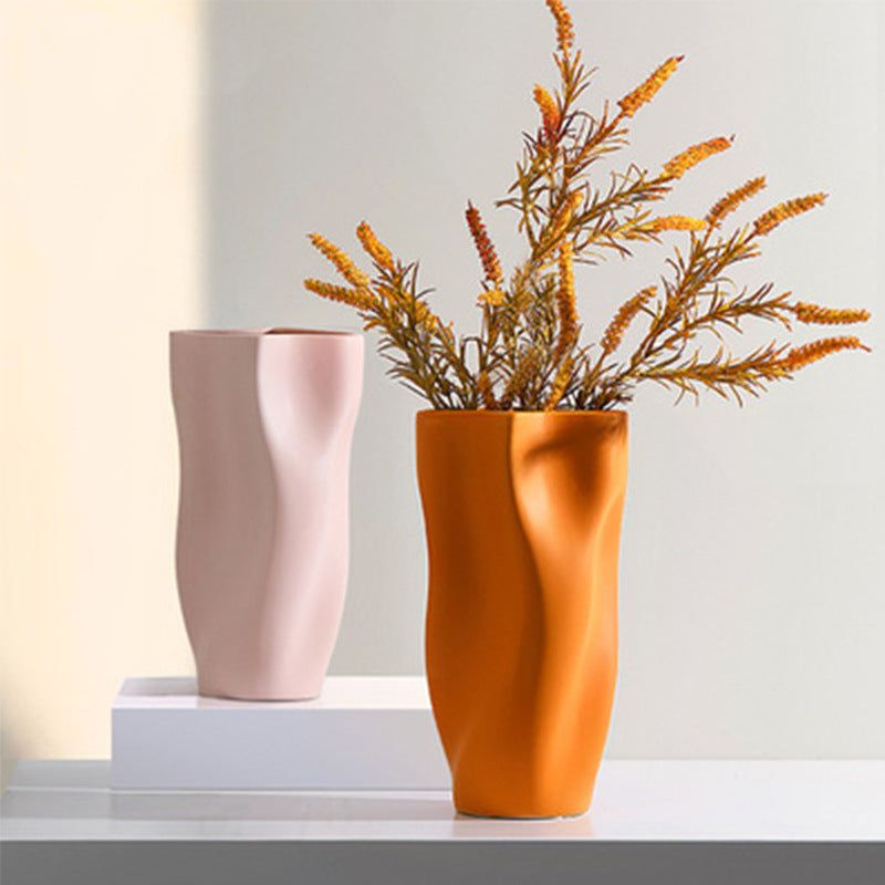 New Arrival Creative Modern Morandi Colorful Unique Shape Home Decoration Ceramic Porcelain Vases - Grand Goldman