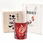 New Japanese Edo Kiriko Pine Crane Whiskey Glass - Grand Goldman