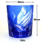 New Japanese Edo Kiriko Pine Crane Whiskey Glass - Grand Goldman