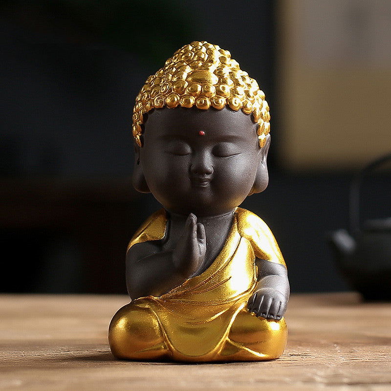 New Zisha Small Tathagata Buddha Statue Zen Car Ornament - Grand Goldman