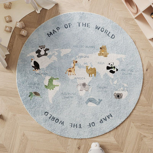 Nordic Cartoon Animal Round Carpet - Grand Goldman