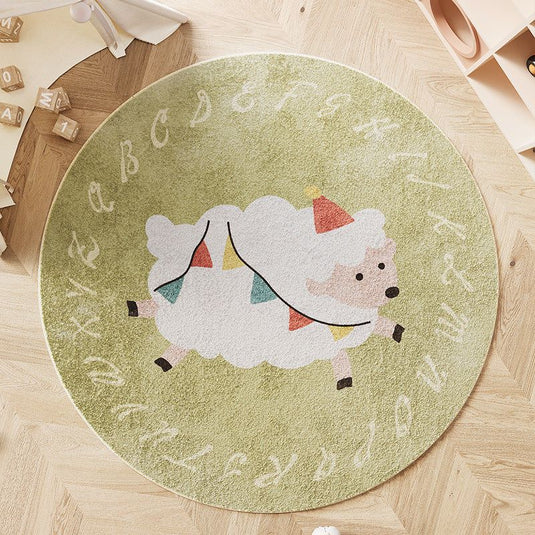 Nordic Cartoon Animal Round Carpet - Grand Goldman