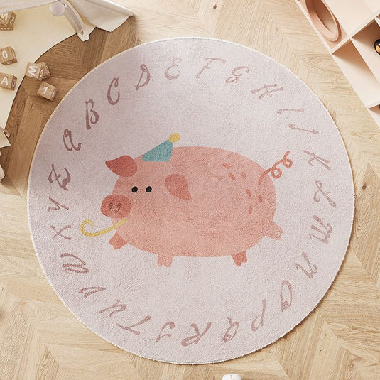 Nordic Cartoon Animal Round Carpet - Grand Goldman