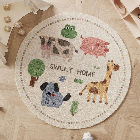 Nordic Cartoon Animal Round Carpet - Grand Goldman