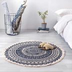 Nordic Cotton And Linen Round Carpet Retro Decoration - Grand Goldman
