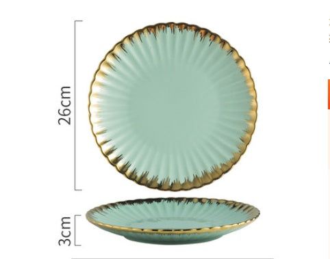 Nordic Creative Ceramic Chrysanthemum Plate Light Luxury Dinner Plate Household Tableware Set Plate - Grand Goldman