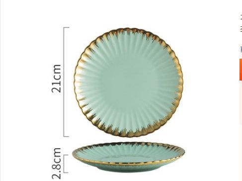 Nordic Creative Ceramic Chrysanthemum Plate Light Luxury Dinner Plate Household Tableware Set Plate - Grand Goldman