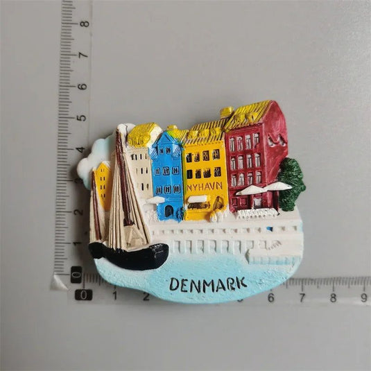 Nordic Denmark Fridge Magnets Decorative Crafts Collection Gift Copenhagen Royal Crown Tourism Memorial Refrigerator Stickers - Grand Goldman