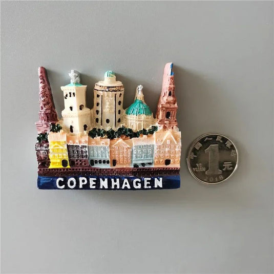 Nordic Denmark Fridge Magnets Decorative Crafts Collection Gift Copenhagen Royal Crown Tourism Memorial Refrigerator Stickers - Grand Goldman