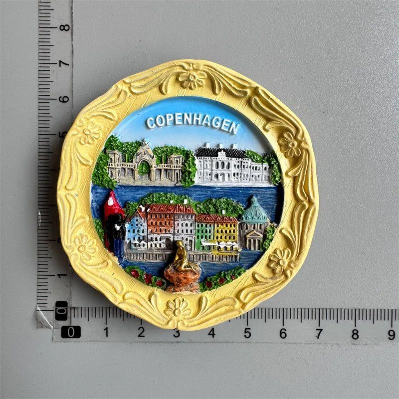 Nordic Denmark Fridge Magnets Decorative Crafts Collection Gift Copenhagen Royal Crown Tourism Memorial Refrigerator Stickers - Grand Goldman