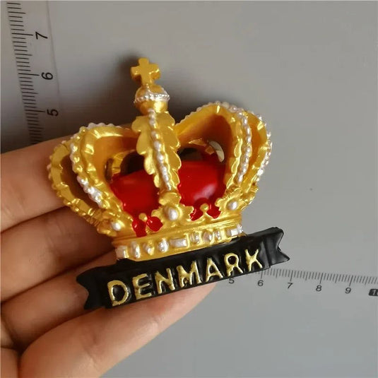 Nordic Denmark Fridge Magnets Decorative Crafts Collection Gift Copenhagen Royal Crown Tourism Memorial Refrigerator Stickers - Grand Goldman