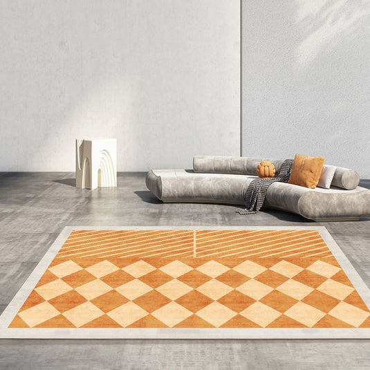 Nordic Modern Light Luxury Orange Malaysian Carpet - Grand Goldman