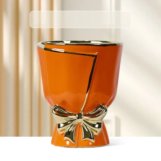 Nordic New Style Keramik Vase Planter Bonsai Potter Hjem Dekoration Urner Med Bånd Kreativ Personlighed Tulipan Store Potter - Køb Farvede Vaser med Unikt Design