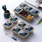 Nordic Ceramic Fruit Platter Creative Divided Plate Set - Grand Goldman