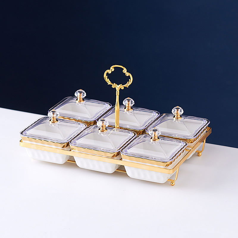 Nordic Ceramic Fruit Platter Creative Divided Plate Set - Grand Goldman