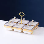 Nordic Ceramic Fruit Platter Creative Divided Plate Set - Grand Goldman