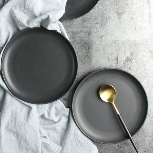 Nordic Ceramic Rice Bowl Steak Plate Deep  Household Tableware Dish Set - Grand Goldman