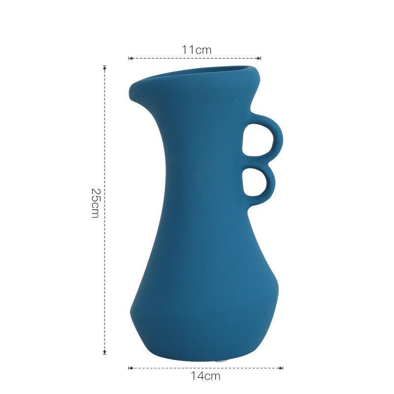 Nordic Creative Simple Ceramic Vase Decoration Living Room Dry Flower Arrangement Table Decoration Flower Color Flower - Grand Goldman