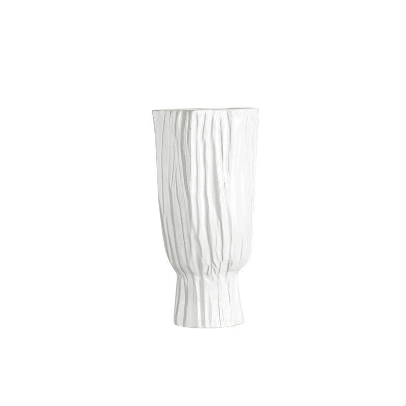 Nordic Home White Ceramic Trunk Vase - Grand Goldman