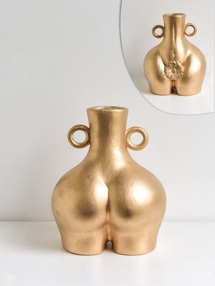 Nordic Human Body Ceramics Vases Home Decoration Accessories Office Dining Table Flower Arrangement Container Dried Flower Vases - Grand Goldman