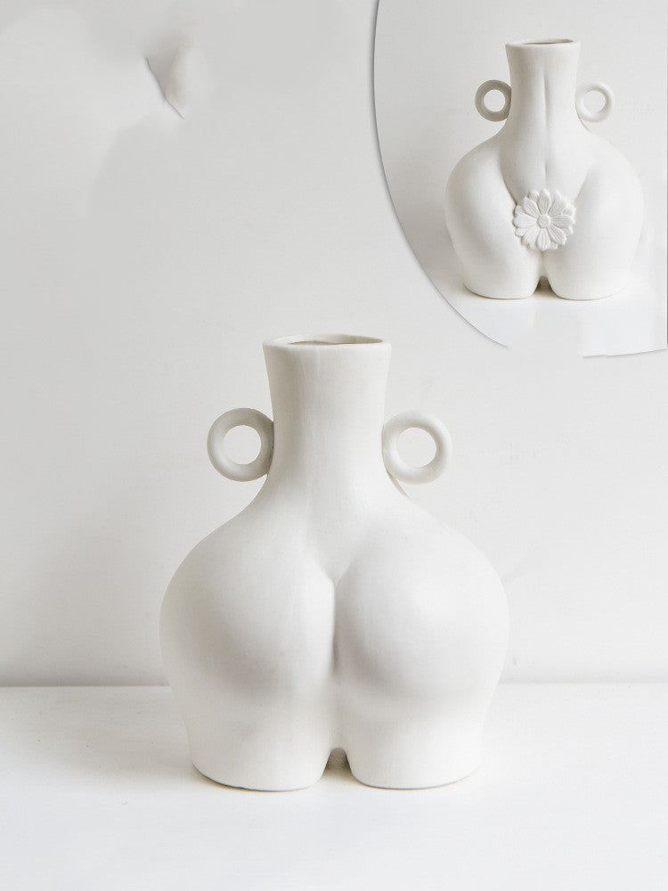 Nordic Human Body Ceramics Vases Home Decoration Accessories Office Dining Table Flower Arrangement Container Dried Flower Vases - Grand Goldman