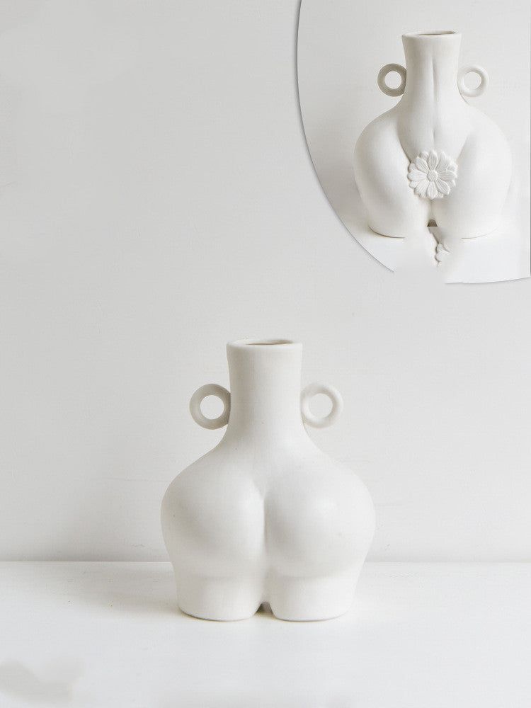 Nordic Human Body Ceramics Vases Home Decoration Accessories Office Dining Table Flower Arrangement Container Dried Flower Vases - Grand Goldman