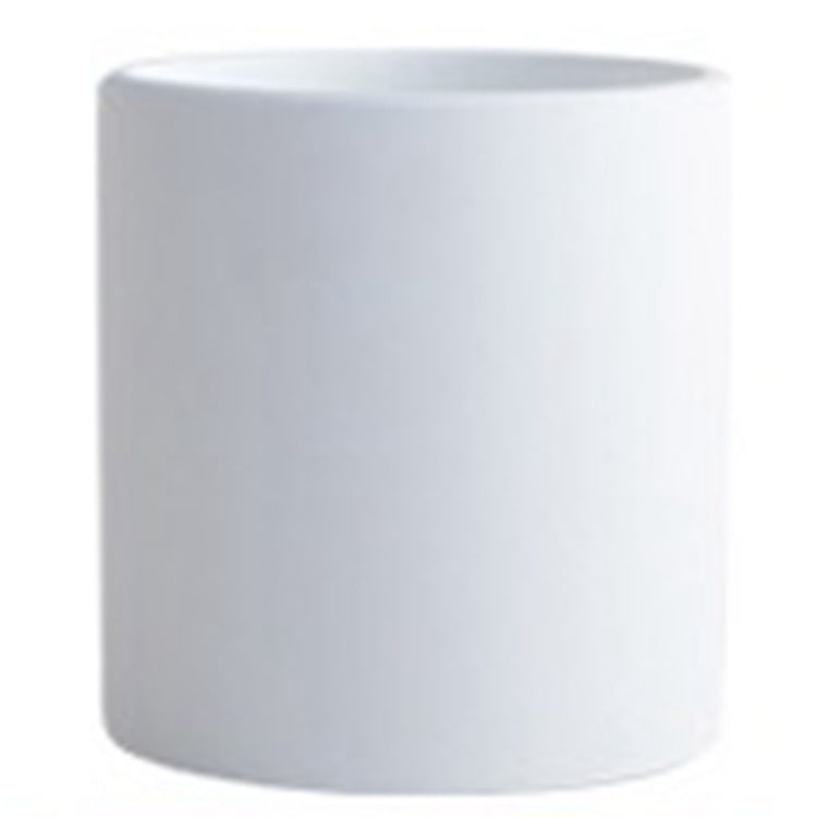 Nordic Industrial Style Colorful Ceramic Flowerpot Succulent Planter Green Plants Cylindrical Shape Flower Pot With Hole Tray - Grand Goldman