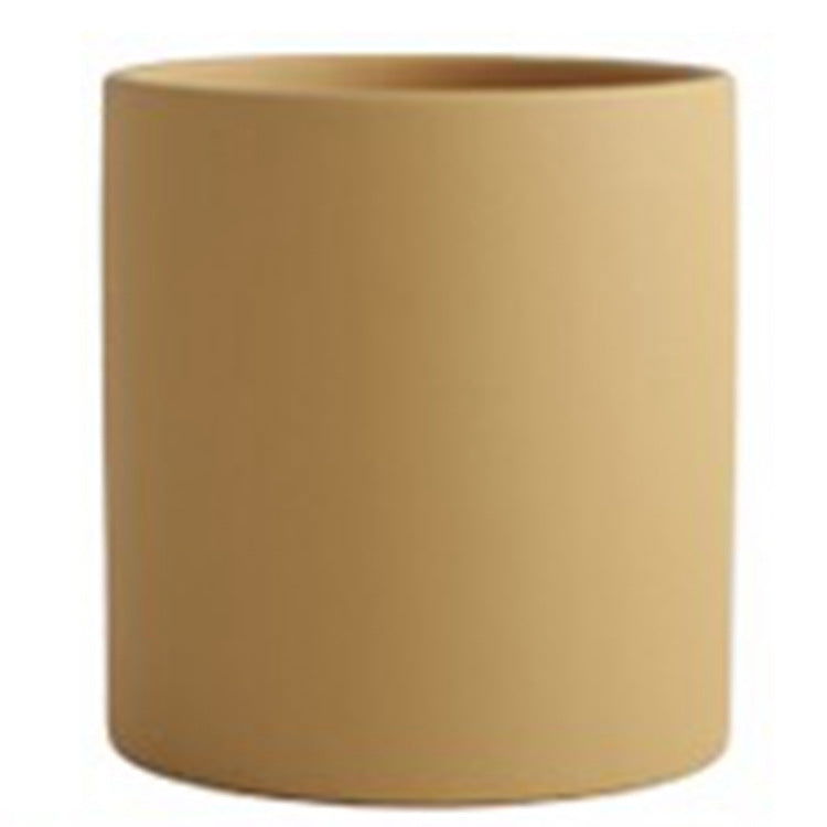 Nordic Industrial Style Colorful Ceramic Flowerpot Succulent Planter Green Plants Cylindrical Shape Flower Pot With Hole Tray - Grand Goldman