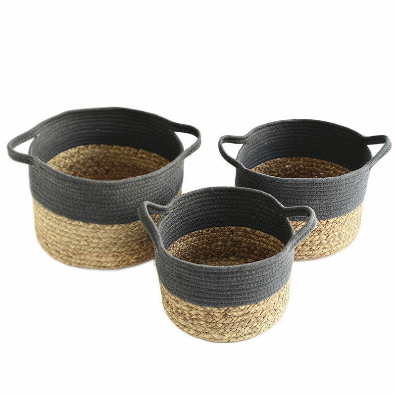 Nordic Ins Cotton Straw Woven Storage Bucket Basket Sundries Basket - Grand Goldman