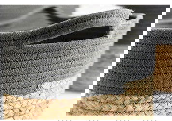 Nordic Ins Cotton Straw Woven Storage Bucket Basket Sundries Basket - Grand Goldman