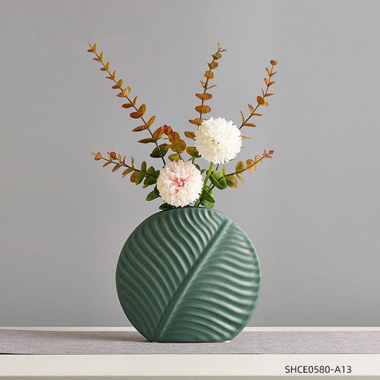 Nordic Light Luxury Ceramic Vase Decoration Creative Simple Living Room Flower Tv Cabinet Table Dry Flower Simulation Flower Decoration - Grand Goldman
