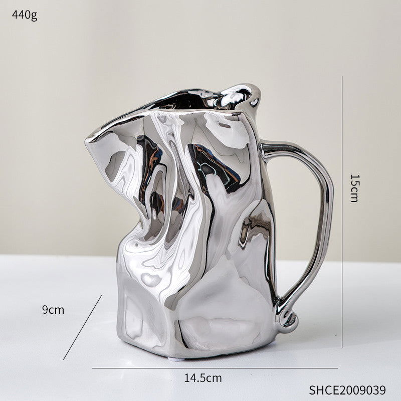 Nordic Luxury Electroplated Ceramic Vase Ornaments - Grand Goldman