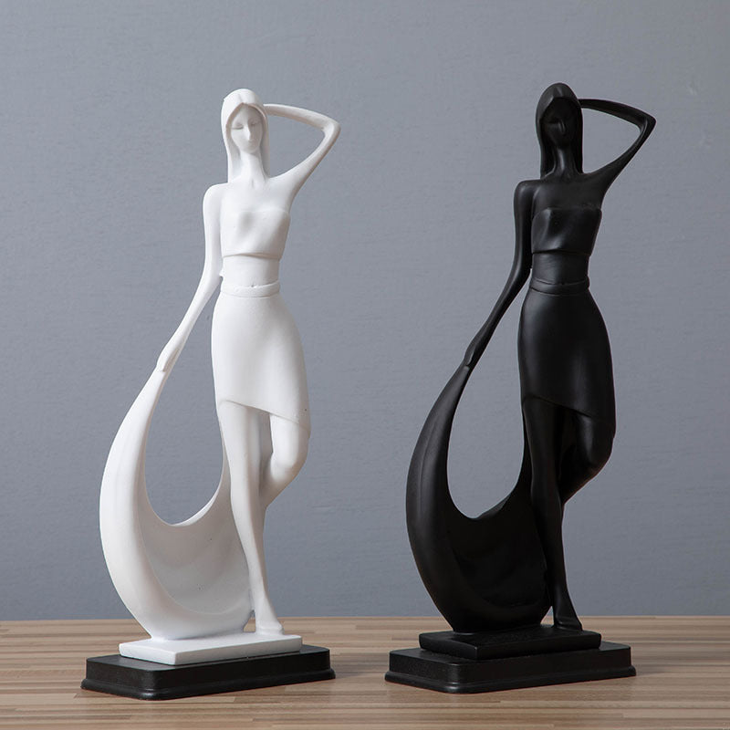 Nordic Minimalist Abstract Modern Sculpture Figure Statue Resin Crafts Home Decoration - Grand Goldman