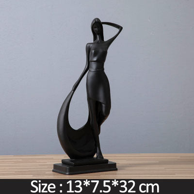 Nordic Minimalist Abstract Modern Sculpture Figure Statue Resin Crafts Home Decoration - Grand Goldman