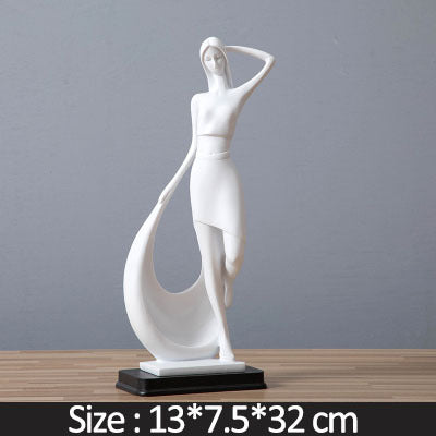 Nordic Minimalist Abstract Modern Sculpture Figure Statue Resin Crafts Home Decoration - Grand Goldman