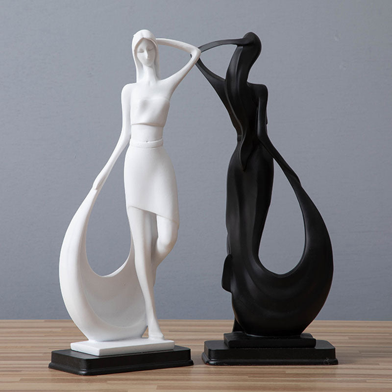 Nordic Minimalist Abstract Modern Sculpture Figure Statue Resin Crafts Home Decoration - Grand Goldman