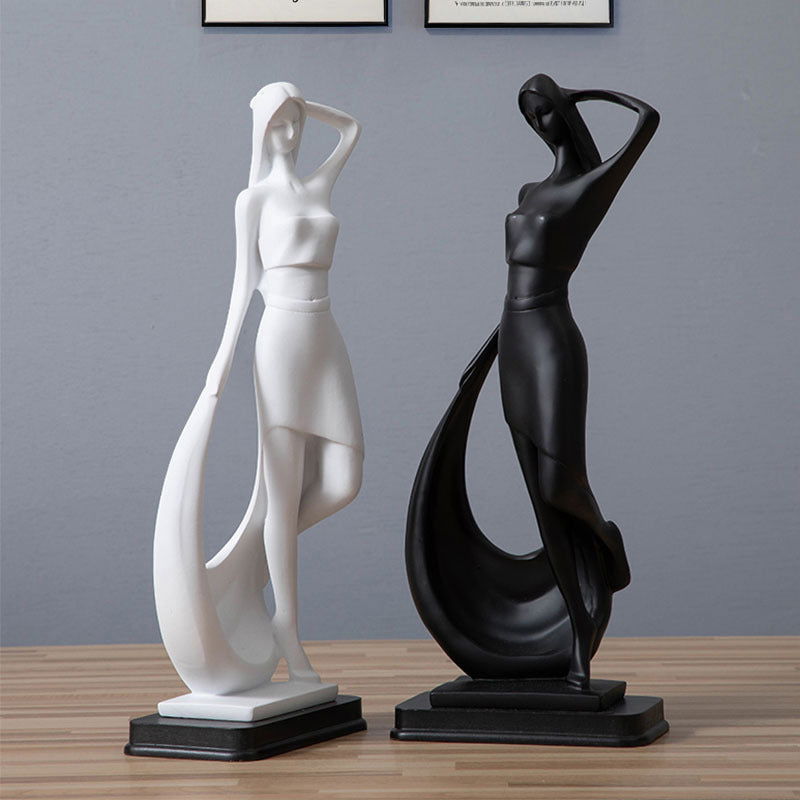 Nordic Minimalist Abstract Modern Sculpture Figure Statue Resin Crafts Home Decoration - Grand Goldman