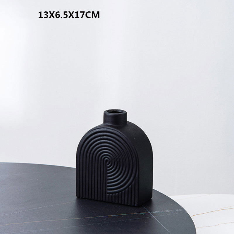 Nordic Minimalist Ceramic Vase With Water - Grand Goldman