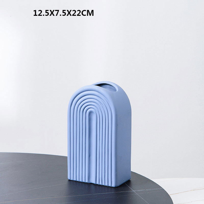 Nordic Minimalist Ceramic Vase With Water - Grand Goldman