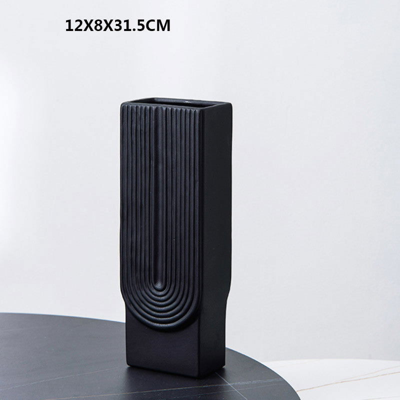 Nordic Minimalist Ceramic Vase With Water - Grand Goldman