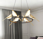 Nordic Minimalist Dining Table Bird Art Living Room Chandelier - Grand Goldman