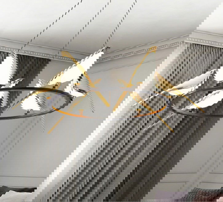 Nordic Minimalist Dining Table Bird Art Living Room Chandelier - Grand Goldman