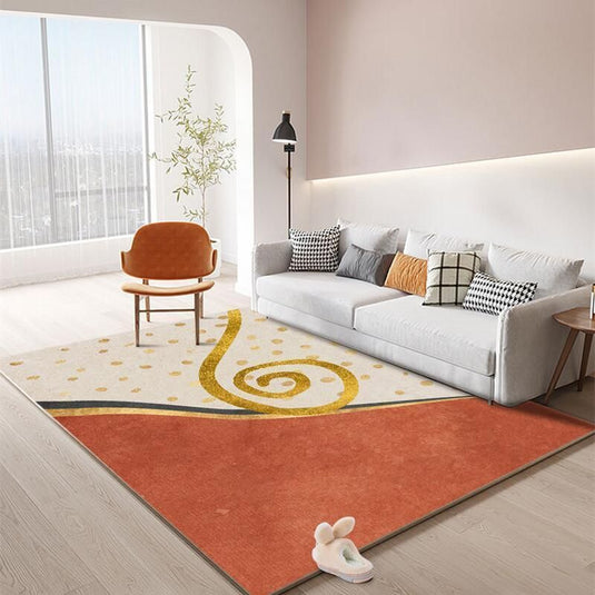 Nordic Modern Light Luxury Orange Malaysian Carpet - Grand Goldman