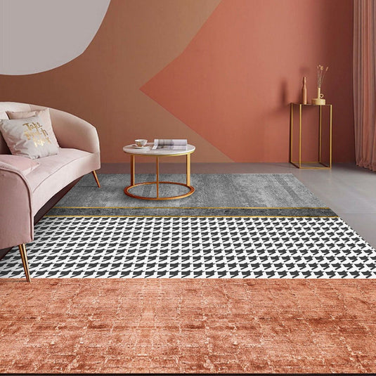 Nordic Modern Light Luxury Orange Malaysian Carpet - Grand Goldman