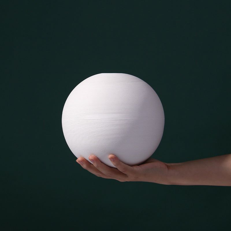 Nordic Modern Minimalist White Ceramic Vase Dried Flower Flower Arrangement, Home Living Room Soft Decoration Ornaments - Grand Goldman