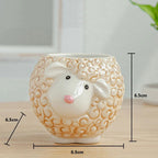 Nordic New Style Porcelain Ceramic Figurine Animal Flower Pot Cartoon Zebra Sheep Cow Head Mini Pot Succulents Plants Bonsai Pots Home Decoration - Grand Goldman