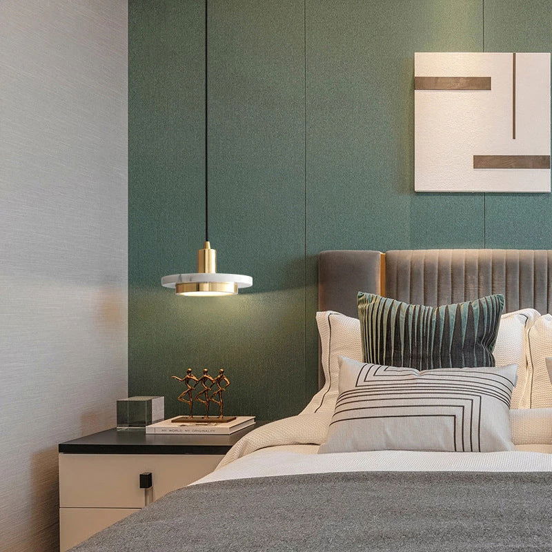 Nordic Round Marble Minimalist Chandelier - Grand Goldman