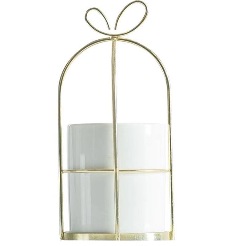 Nordic Simulation Flower Set Ceramic Golden Vase Rose Flower Simulation Plant Potted Home Decoration Fake Flower Pot - Grand Goldman